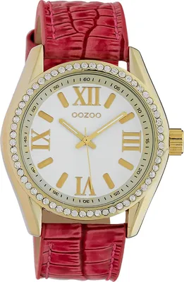 Produktbild von Oozoo Armbanduhr pink Leder Timepieces Damen Analog-Quarzuhr UOC10227