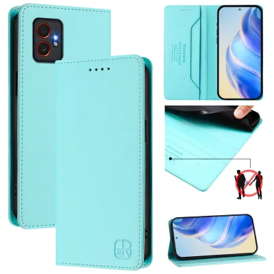 Produktbild von Lederhülle für Samsung Galaxy XCover7 Pro Hülle Flip Brieftasche Kartenfächern Ständer Schutzhülle Türkis