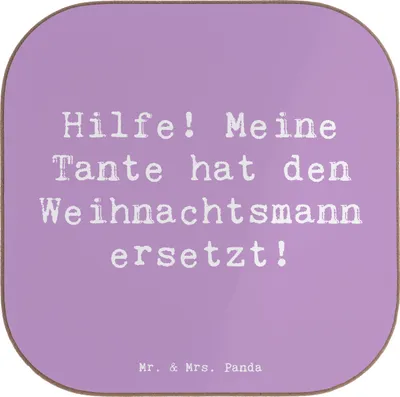 Produktbild von Mr. & Mrs. Panda Holzuntersetzer Spruch Tante Weihnachten - Lavendeltraum - Geschenk, Neffe, Coaster, Geschenke, Liebe, Tassenuntersetzer, Tischschoner, für, Verwandte