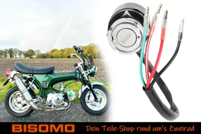 Produktbild von Zündschloss 6V inkl. 2 Schlüssel für Honda Dax, SS50, CD50, CT50, Monkey AB23 ST50 ST70, 4 farbige Kabel