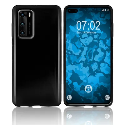Produktbild von PhoneNatic Case kompatibel mit Huawei P40 - schwarz Silikon Hülle transparent Cover