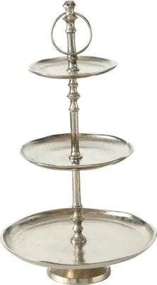Produktbild von Boltze Etagere Flaire Dekoration Aluminium 26 x 26 x 48 cm Deko Silber 7065500