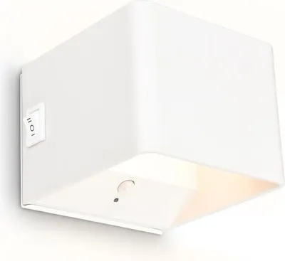 Immagine prodotto di Briloner BORRA lampada da parete senza collegamento alla rete elettrica e senza foratura, batteria ricaricabile, rilevatore di movimento, colore della luce bianco caldo, cuscinetto adesivo, bianco, 10 x 8 x 10 cm