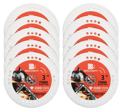 Image de 10 disques de coupe diamantés pour métaux, diamètre 75 mm