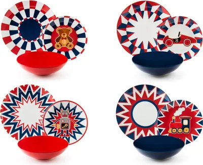Produktbild von Excelsa Geschirrset 12-teiliges Vintage Toys Porzellan Bunt