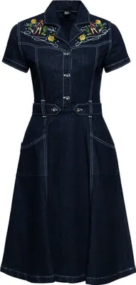 Produktbild von Queen Kerosin Denim Swing Kleid - Cowgirl S