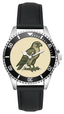 Produktbild von KIESENBERG Herrenuhr Armbanduhr Falke Geschenk Fan Artikel Analog Quartz Lederarmband Uhr L-2025018