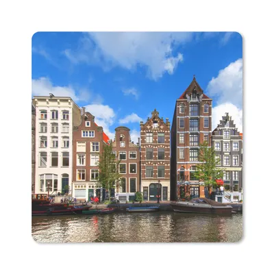 Produktbild von MuchoWow® Mauspad Mousepad Amsterdam - Sommer - Boot 20x20 cm - Mousepads - Maus Mat - Pad - Mausunterlage - Desk Mat - Bureauartikeln
