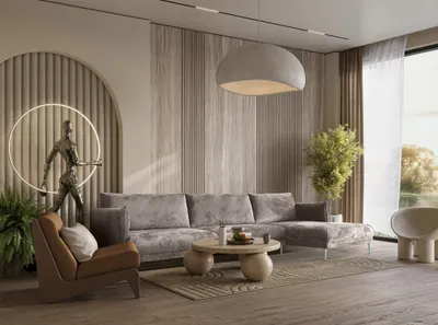 Produktbild von Ecksofa Designersofa MADISON Stoff Tender Way Beige Ottomane Rechts