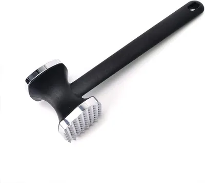 Produktbild von Fleischklopfer, doppelseitiger Fleischklopfer aus Edelstahl mit rutschfestem Griff, Fleischhammer für Steak, Huhn, Schwein, spülmaschinengeeignet(Silber)