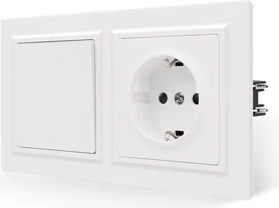 Immagine prodotto di Presa con interruttore a doppio telaio Presa Interruttore luce Bianco