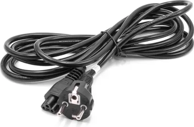 Produktbild von vhbw Netzkabel Schutzkontaktstecker kompatibel mit Vorwerk Kobold VR300, VR100, VR200 - C5 Micky Mouse Kleeblatt Buchse, 3 m