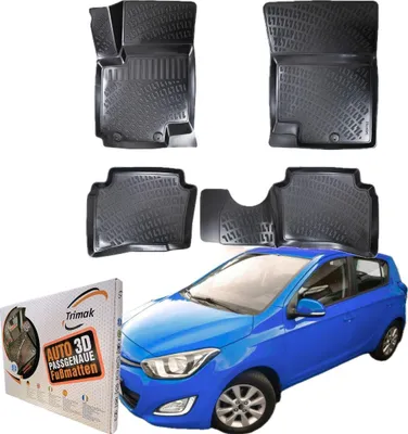 Produktbild von Trimak Autofußmatten kompatibel mit Hyundai i20 1.Gen 2008–2014 Auto Allwetter Gummimatten