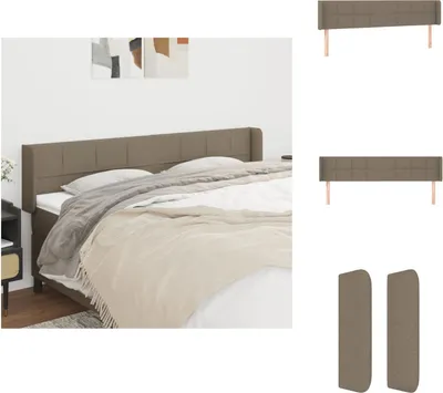 Produktbild von vidaXL Kopfteil mit Ohren Taupe 203x16x78/88 cm Stoff -  Kopf- & Fußenden