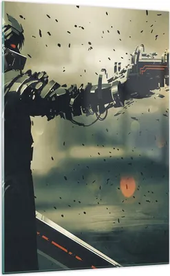 Produktbild von Bilder auf glas - Einteilig - Zukunft Waffe künstlerisch - 70x100cm - Glasbilder - Wandbilder - Bilder - Wanddekoration aus Glas - Glas Bilder - Wandbild auf Glas - GPA70x100-3196