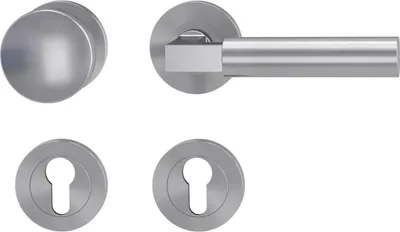 Produktbild von Griffwerk METRICO PROFESSIONAL Schraubtechnik GK4 -Edelstahl matt Rosettengarnitur -Schraubt. -Knopf R2 -WR -TS 40-45mm