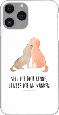 Produktbild von Mr. & Mrs. Panda Iphone 11 Pro Handyhülle Hunde Liebe - Weiß - Geschenk, Premium Kunststoff, Sprüche, Handy Case, Hund, Kuss, Optimitisch, Kuscheln, Herz