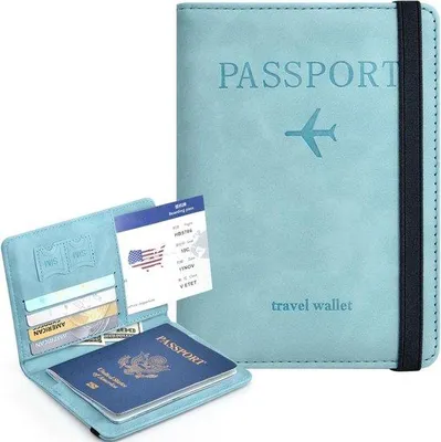 Zdjęcie produktu dla Etui na paszport z ochroną RFID, z czarnej skóry PU, z przegródkami na karty