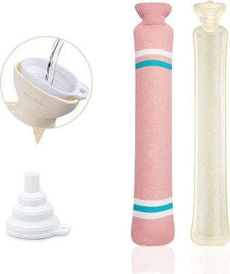 Productafbeelding van Famanu warmwaterfles - 2 liter met gebreide hoes - Roze