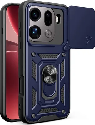 Produktbild von OPPO Find X9 Pro Hülle - Coverup Armor Ring Ständer Back Cover mit Kamera Schutz - Blau