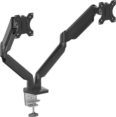Immagine prodotto di Fellowes Platinum Series Dual Monitor Arm - Supporto da scrivania per 2 monitor (braccio regolabile) - Alluminio - Nero - Dimensioni schermo: fino a 68,6 cm (fino a 27 pollici)