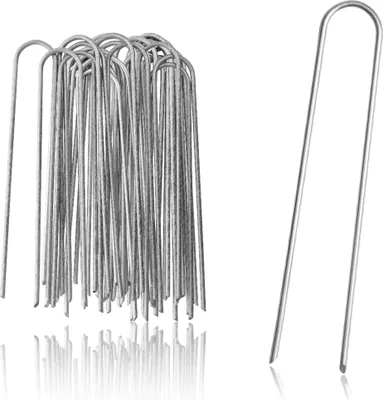Produktbild von com-four® 25x Erdanker 200x25x3,8mm aus beschichtetem Stahl - robuste Erdnägel zur Befestigung von Unkrautvlies und Folien - Bodenanker für Garten und Camping - rund