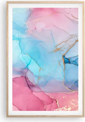 Produktbild von Gerahmtes Poster - Rahmen in heller Eiche - Marmor Rosa Türkis - 61x91,5 cm - Wand Bild - Wanddeko - Wandbilder - Kunstposter - Wandposter - Bilderrahmen - Bilder - Kunstdruck - P2NPA61x91-4600