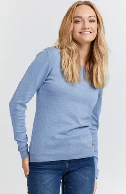 Produktbild von OXMO OXEdda Damen Strickpullover Feinstrick Pullover mit Rundhalsausschnitt