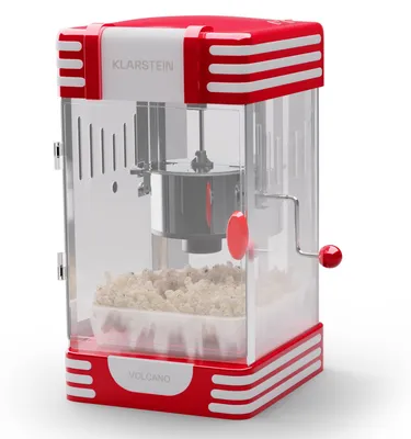 Produktbild von Klarstein Popcornmaschine Klein, Popcornmaschine für Süßes & Salziges Popcorn, 300W Popcorn Maker, Retro Küchengeräte für Popcornmais, Popcorn Maschine mit Edelstahlbehälter, Popcorn Maschinen