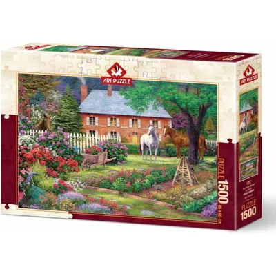 Image de ART PUZZLE Puzzle Jardin avec chevaux 1500 pièces