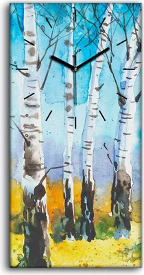 Produktbild von Wandbild Leinwand Bilder Wanduhr Quarz 30x60 Malerei Wald Bäume Bunte Kunst - schwarze Hände