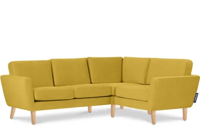 Obrázek produktu pro Rohová pohovka Konsimo vpravo s područkami "TAGIO", žlutá, látka, skandinávská, 220x80x181cm