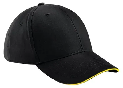 Immagine prodotto di Beechfield - Cappellino "Athleisure" a 6 pannelli FK1625 (taglia unica) (nero/giallo)