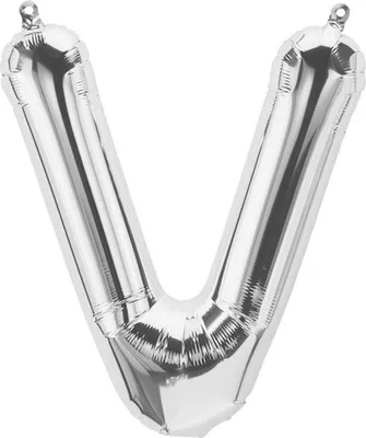 Produktbild von Folienballon Buchstabe V, silber, ca. 40 cm, für Luftbefüllung
