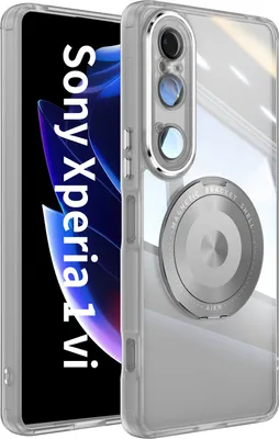 Produktbild von Handyhülle für Sony Xperia 1 VI Transparent Militärschutz mit Magnetring Ständer und Kameraabdeckung Weiß