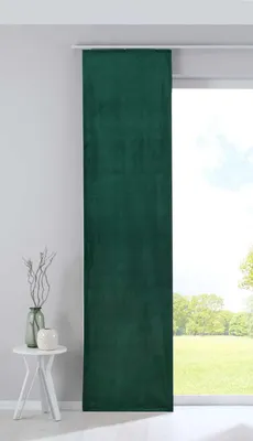 Produktbild von Verdunkelung Flächenvorhang Schiebegardine »Milano« Samt blickdicht Blackout Paneelwagen Beschwerungsstange Grün HxB 245x60 cm 203571