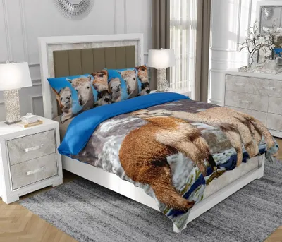 Produktbild von Bettwäsche 200x220 cm + 2x70x80 cm, 3-teilig, 100% Baumwolle, Satin, Reißverschluss, Bunt - SOVIO | So.Z0025
