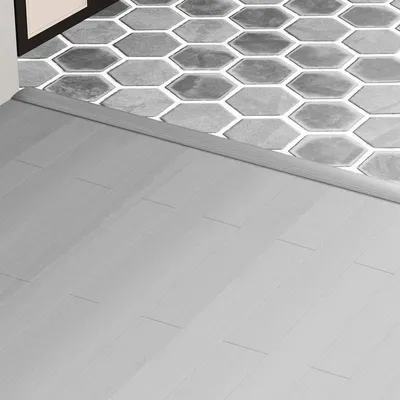 Selbstklebende PVC Türschwelle von 5 cm für Laminatböden - Ideal für Bodenlöcher und Übergänge (Grau, 1,2 m)