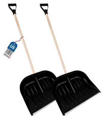 Produktbild von 2X Kunststoffschaufel mit Holzstiel für Schneeräumung