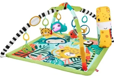 Produktbild von Fisher-Price Rainforest-Erlebnisdecke, Krabbeldecke mit Spielbogen, Spieldecke