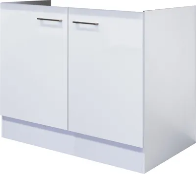 Produktbild von Spülenunterschrank ohne Arbeitsplatte - 100 cm breit - Weiß – Nawa