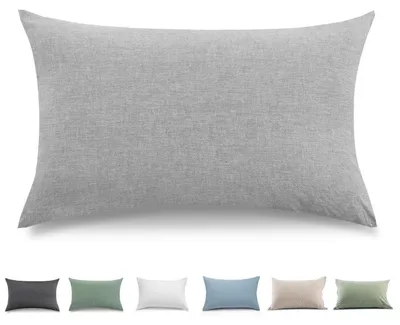 Obrázok produktu pre Poťahy na vankúše 40x80 cm, sada 2 kusov, z bavlny, svetlosivé, so zipsom