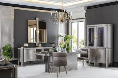 Zdjęcie produktu dla Stuhl Braun Esszimmer Modern Stühle Esszimmer Design Elegantes Möbel Metall