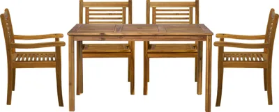 Produktbild von TPFGarden SITZGRUPPE Akana mit 4 Stühlen und 1 Tisch mit Schirmloch - 135x80 cm - Akazienholz geölt