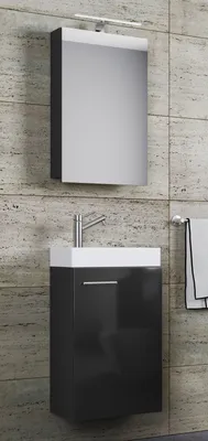 Produktbild von VCM 3-tlg Set | Waschplatz für Gäste WC | Gästebad | Waschtisch Toilette | Badmöbel Badezimmer Set - Slito SC