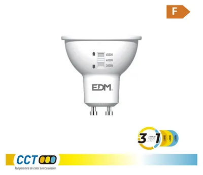 Image de Ampoule Led Gu10 3cct Edm éclairage Led Dichroïque 3cct, 5w, 450lm - Edm