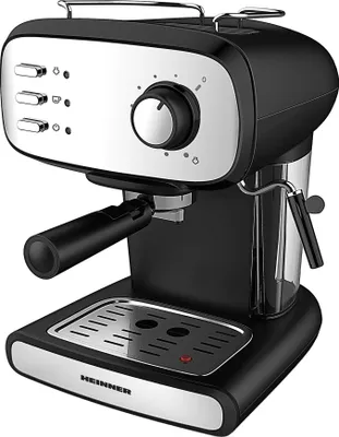 Obrázek produktu pro Heinner HEM-1100BKX, Espresso kávovar, 1,25 l, Mletá káva, 850 W, Černá, Nerezová ocel