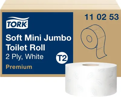 Zdjęcie produktu dla Tork Papier toaletowy Mini Jumbo 110253 2-warstwowy ws 12 szt/opak.