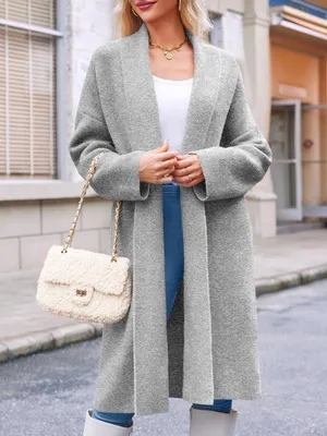 Langer Oversized Cardigan aus 0% tot 49% Gerecycled Katoen, Hauptbild