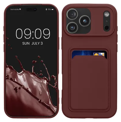 Produktbild von kwmobile Handyhülle für Apple iPhone 17 Pro Max Hülle mit Kartenfach - TPU Case - Kabelloses Laden - Schutzhülle Cover in Tawny Red